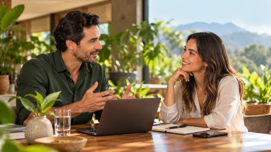 Conversación sobre bienestar en un entorno natural